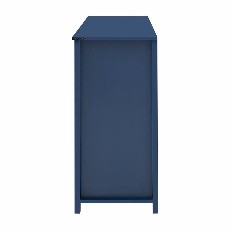 55'' Sliding Barn Door Sideboard with 3 Drawers, Particle Board & Metal Mesh Storage Cabinet