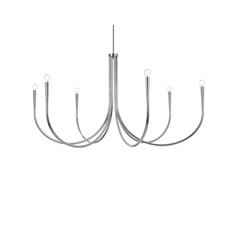 Elegant Lighting LD722D55 Layne 6 Light 55" Wide Taper Candle Style