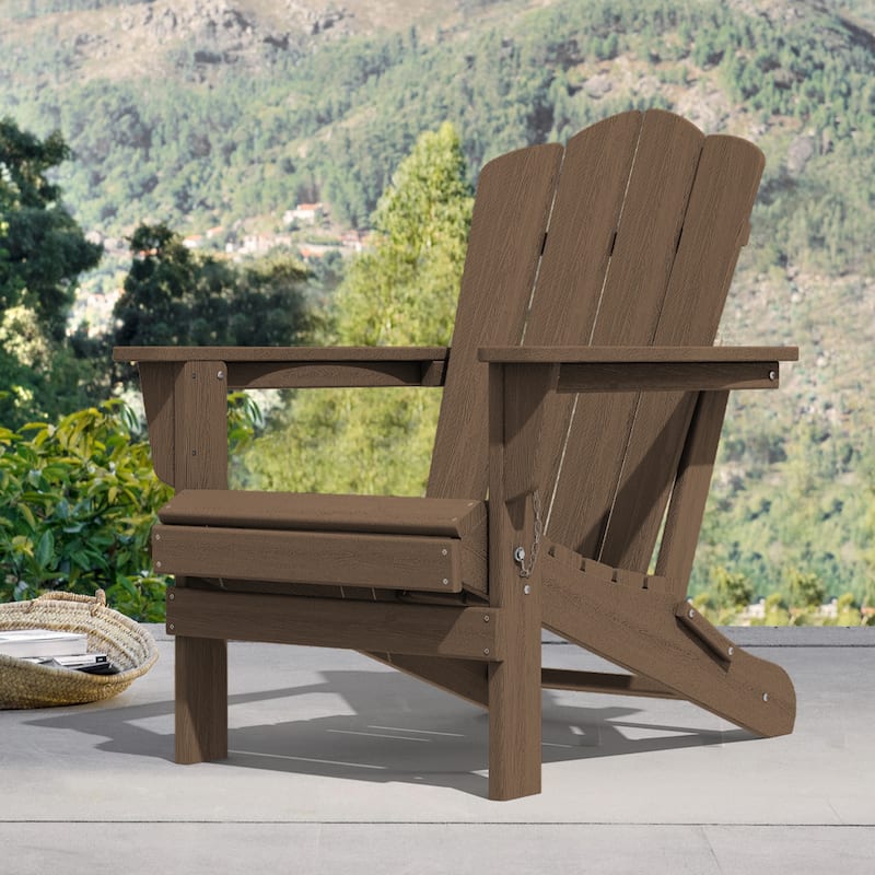 Outdoor HDPE Folding Classic Adirondack Chair All-Weather