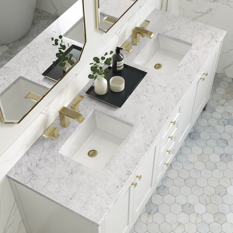 James Martin Vanities Chicago 72" Double Vanity, Glossy White