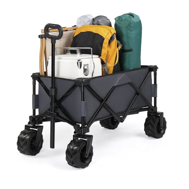 Garden Cart 220lbs Capacity Portable Collapsible Utility Wagon - N/A