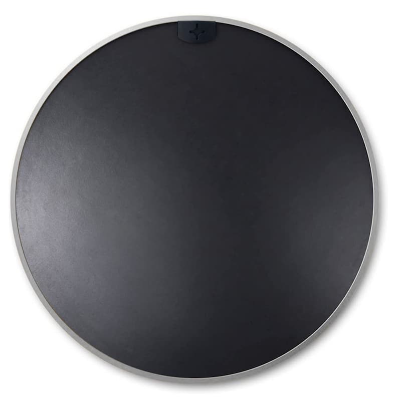 Silver 32 in. W x 32 in. H Aluminium Alloy Frame Round Mirror, Bathroom Mirror, Decorative Mirror