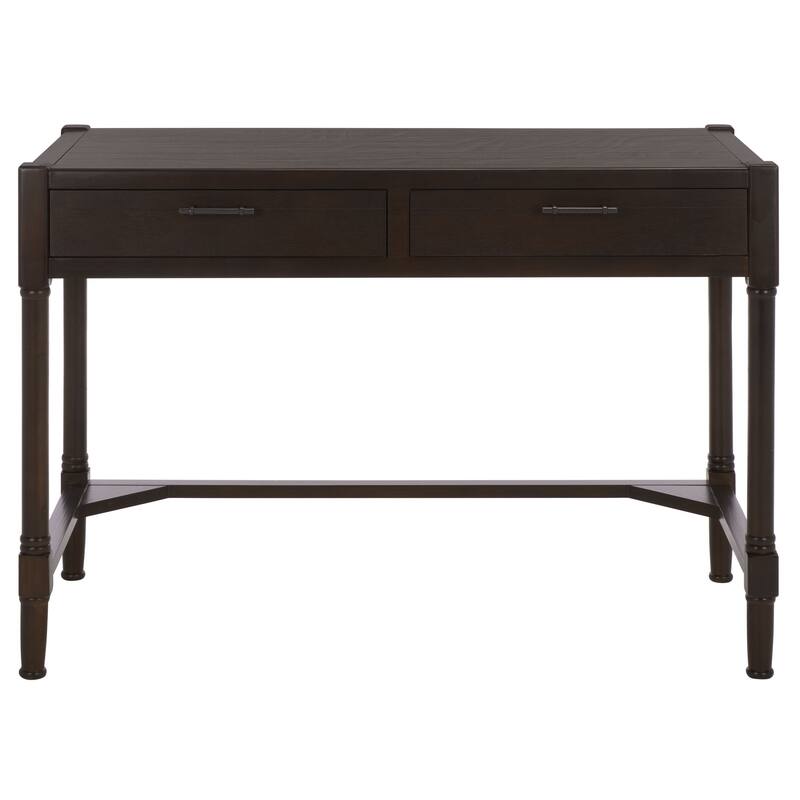 SAFAVIEH Zennure White Washed Grey Writing Desk - Dark Chocolate