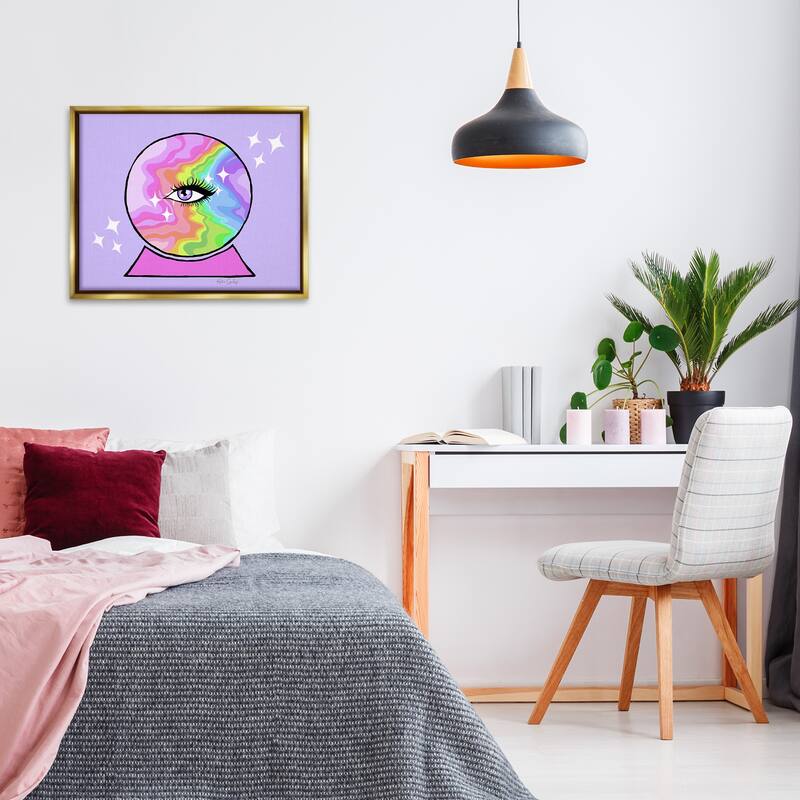 Stupell Mystical Crystal Ball Eye Framed Floater Canvas Wall Art Design By Katie Conley