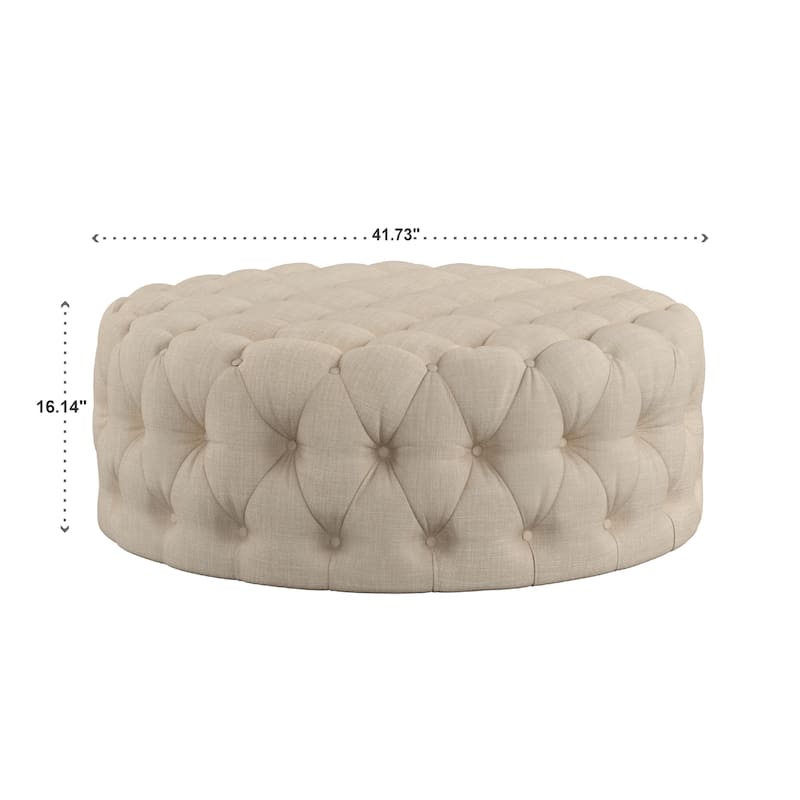 Knightsbridge Round Tufted Rolling Ottoman by iNSPIRE Q Artisan