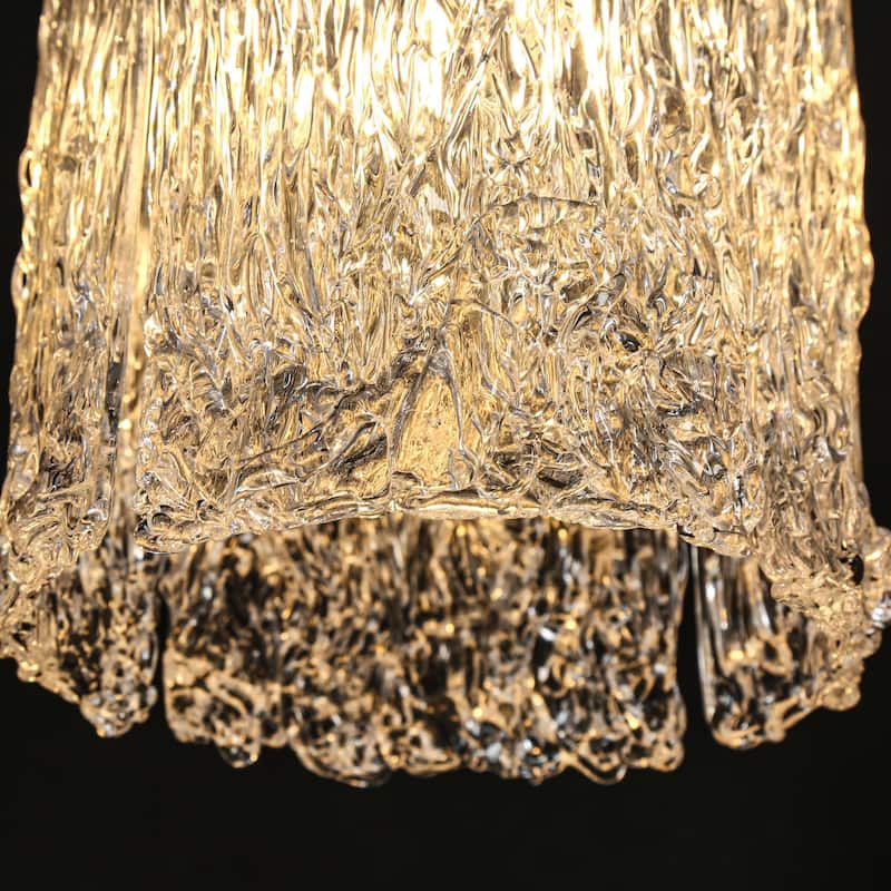 Uolla Modern Glam Brass 1-Light Textured Glass Mini Pendant for Bedroom - D6.9"* H11.4"