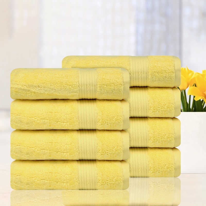 Hand Towels for Bathroom 18x28 Inch 600 GSM by Ample Decor - 8 Pcs