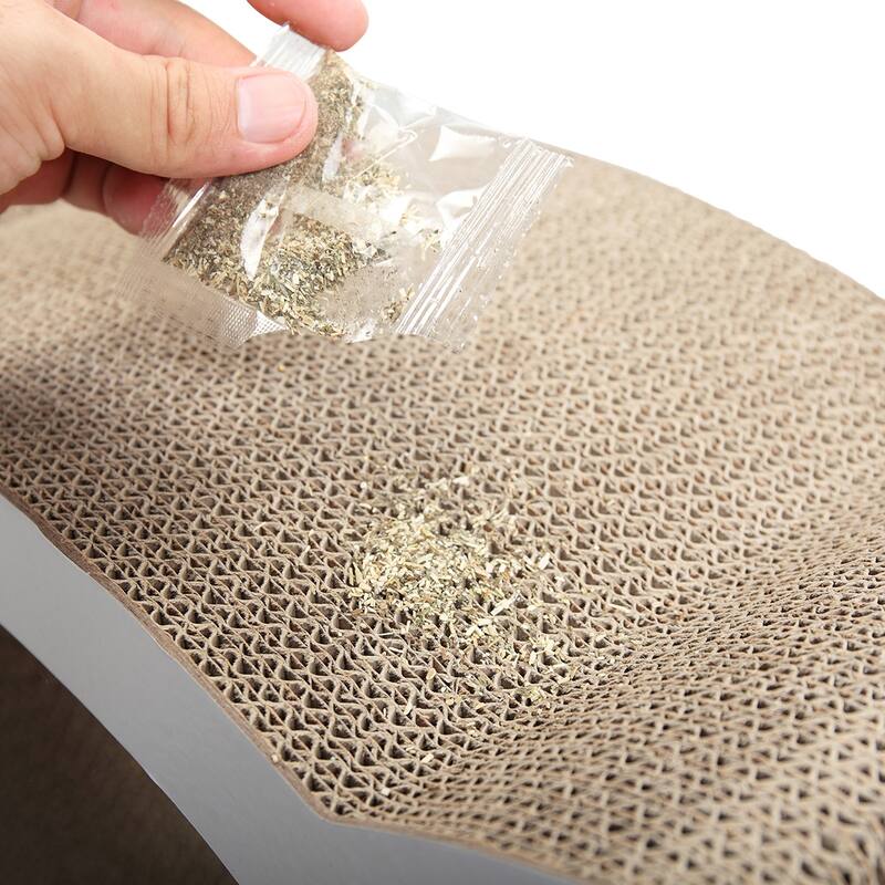 Cat scratcher cat toy corrugated cardboard cute cat head shape - Gray