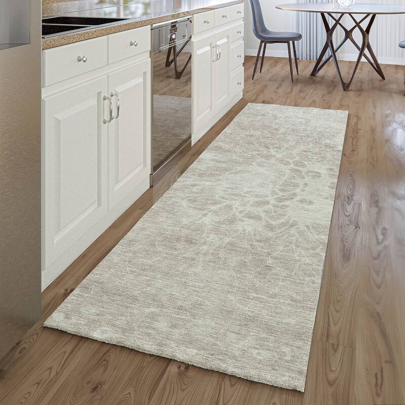 Premium Washable Super Soft Muted Floral Mayfield Rug - Taupe - 2' 3" x 7' 6" - Runner