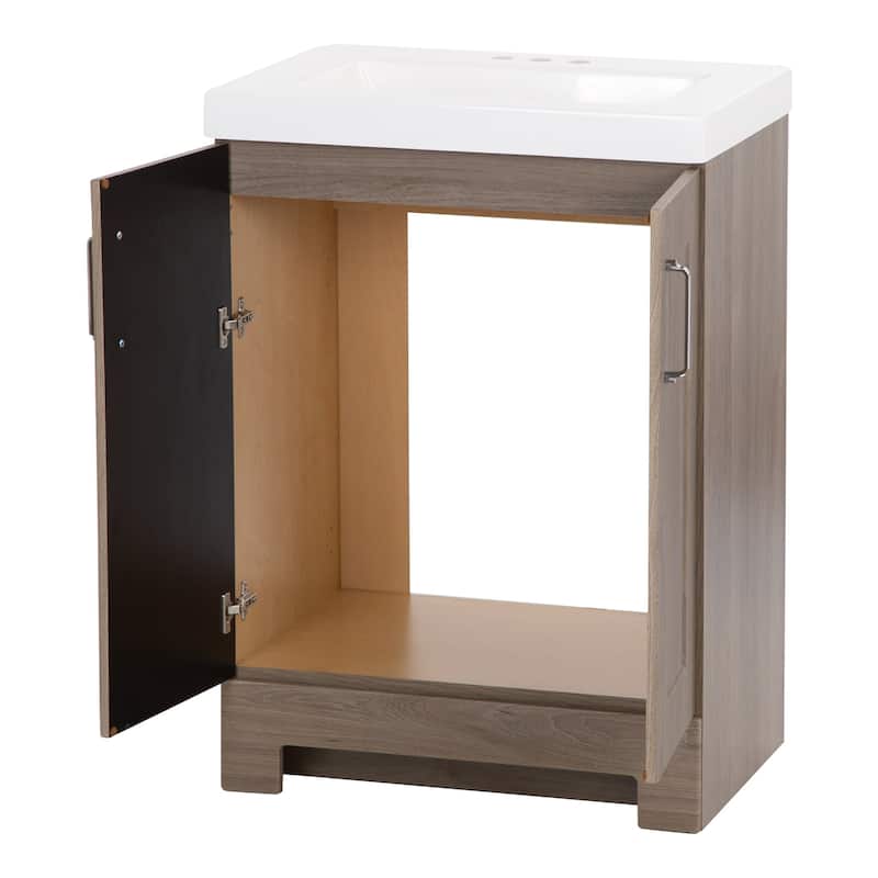 Callen 24" 2-Door Bathroom Vanity With White Sink Top