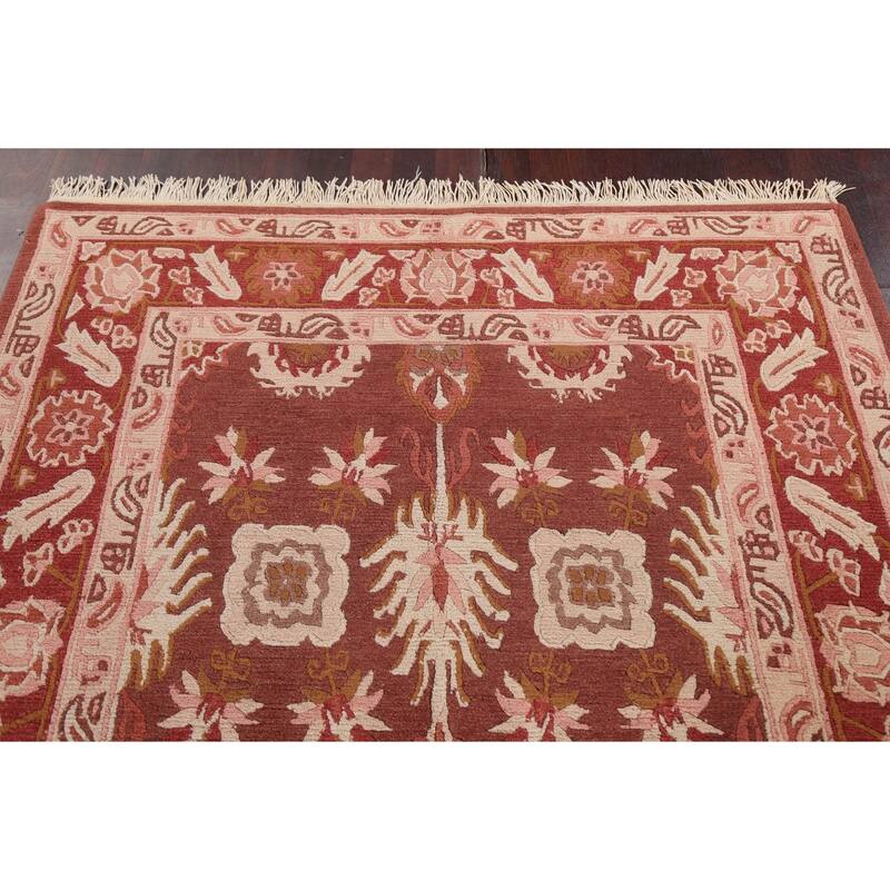 Nepalese Vegetable Dye Oriental Area Rug Hand-knotted Wool Carpet - 5'0" x 8'6"