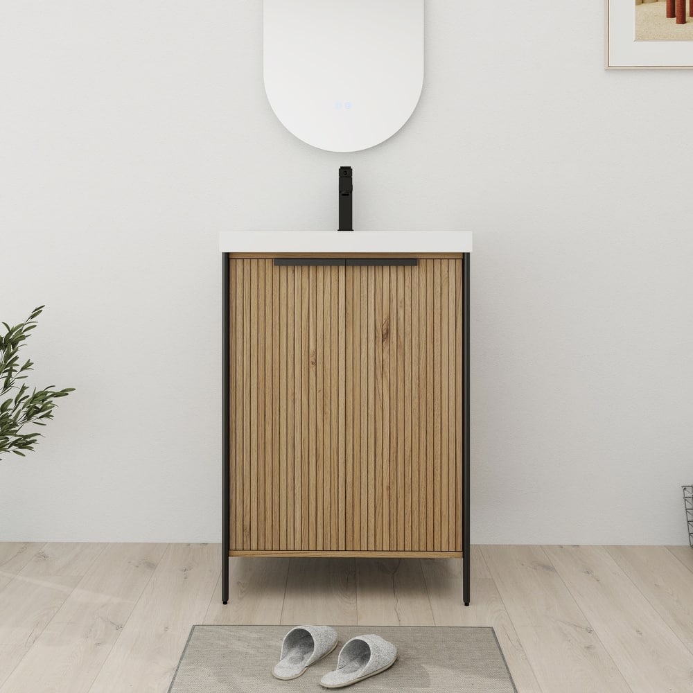 Bathroom Vanity With Sink In 24/30/36 Inch, Freestanding Bathroom Vanity With Soft Close Door and Adjustable Shelf