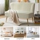 preview thumbnail 113 of 114, HULALA HOME Monica Modern Velvet Curved Tufted Back Loveseat with Metal Tapered Legs