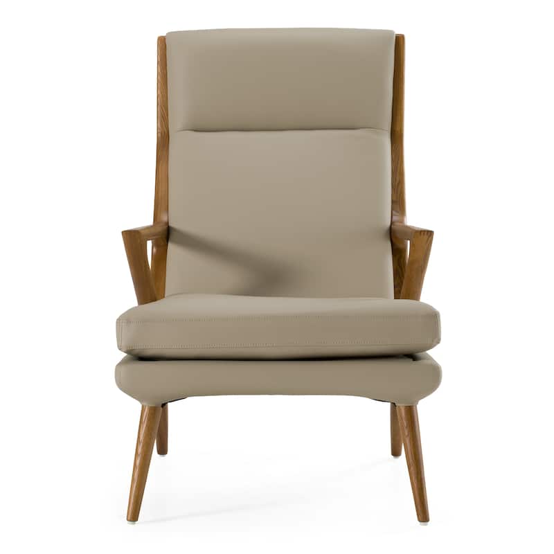Modrest Fulton Modern Beige Lounge Chair & Ottoman