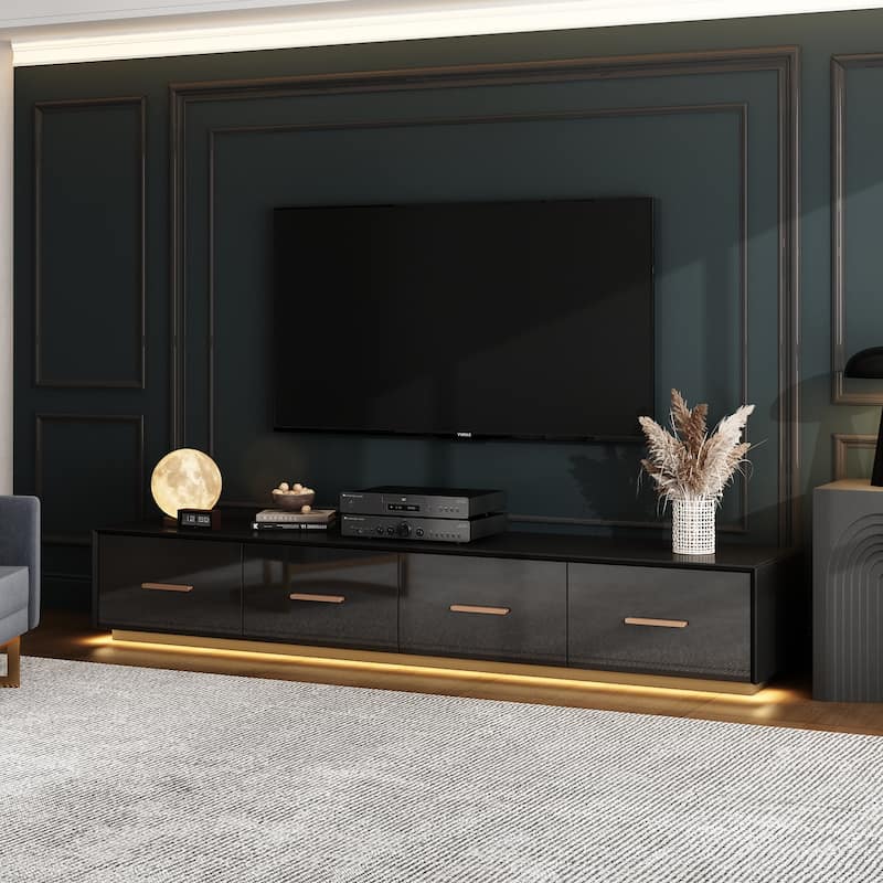 70.9" Wall-Mounted Media Console Chic Storage Solution Home Theaters