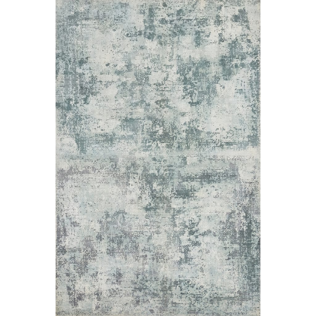 Hand Knotted Oriental Viscose Silk Carpet Modern Abstract Multi-Colored Abstract Area Rug - 7' 8'' X 5' 6''