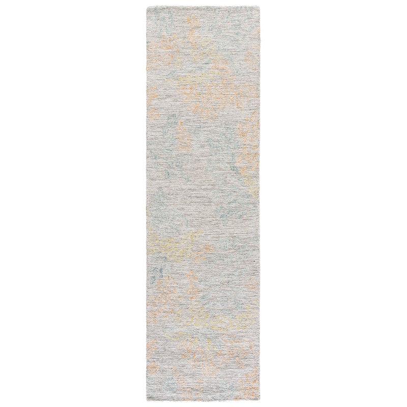 SAFAVIEH Handmade Jardin Venere Wool Rug - 2'3" x 8' Runner - Grey/Rust
