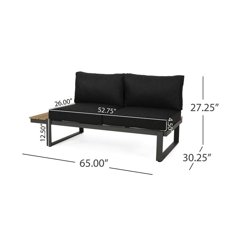 Roomfitters 5-Seater Outdoor Sofa Set, Weather-Resistant Cushioned Patio Seating, Modern Metal Frame