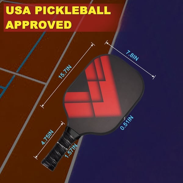 Graphite Pickleball Paddles Carbon Fiber Racket with Protective Cover - Multicolor