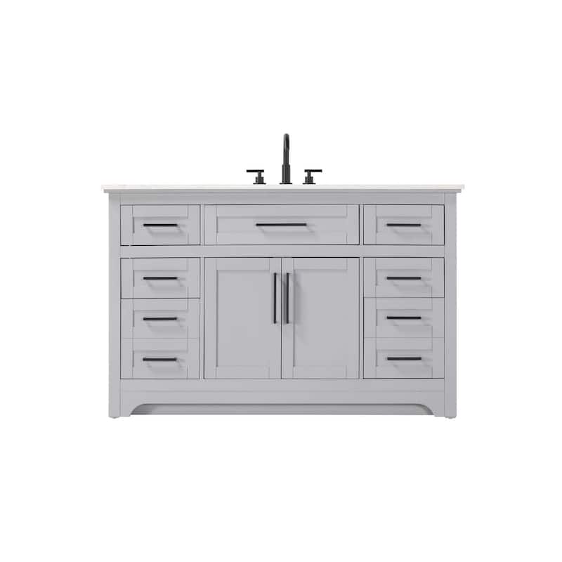 Nathaniel Single Bathroom Vanity (48-60 inch) - Grey - 54"