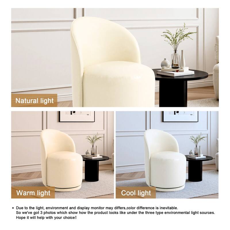 UIXE Modern Upholstered Swivel Armless Side Dining Chairs