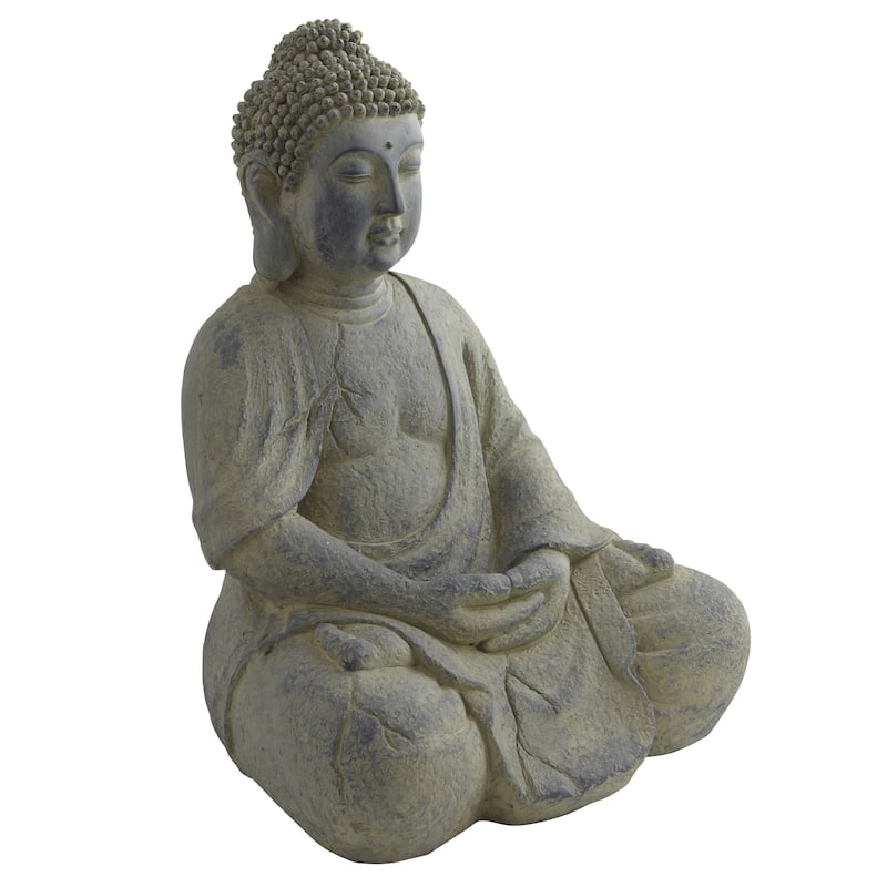 19.75" Buddha Sitting Decorative Outdoor Statue