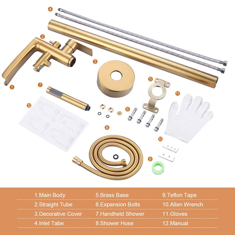 WOWOW Single Handle Freestanding Tub Faucet with Hand Shower
