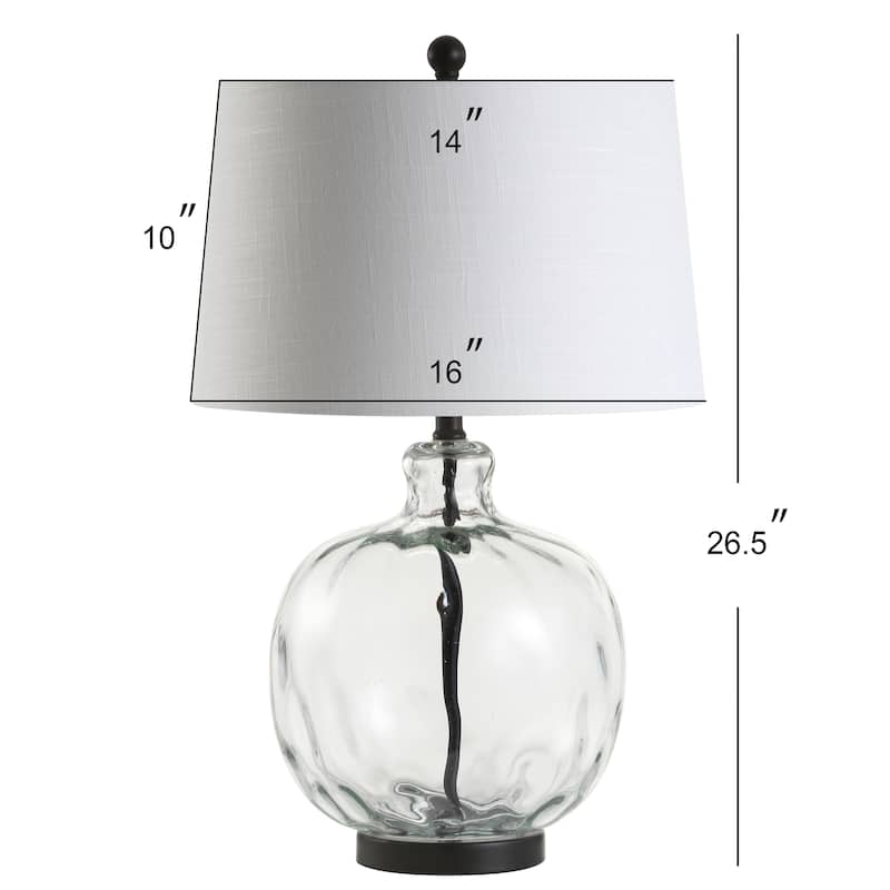 Lavelle 26.5" Glass/Metal LED Table Lamp, Clear/Black by JONATHAN Y