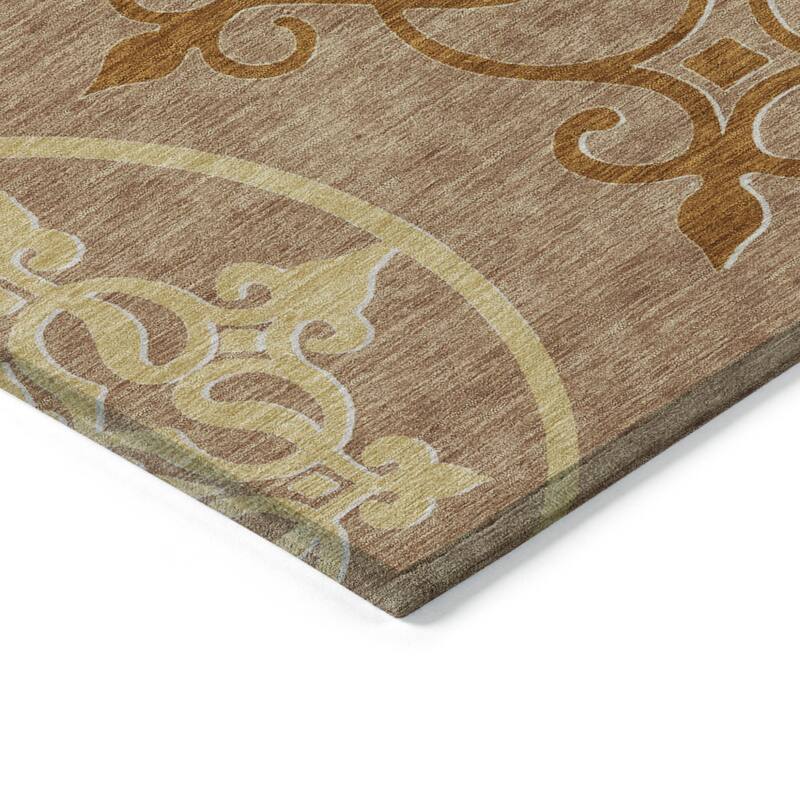 HomeRoots Floral Medallion Transitional Rectangle Outdoor Rug