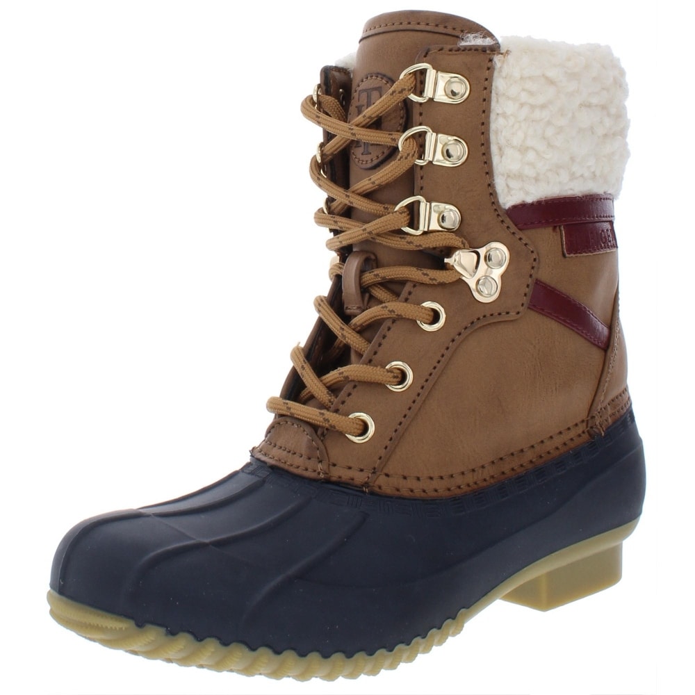 tommy hilfiger gloss ankle rain boots