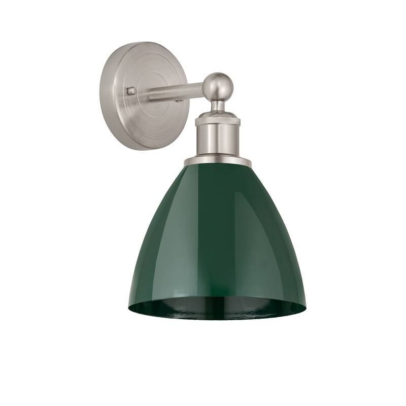 Innovations Lighting Plymouth Dome - 1 Light 8" Sconce - Green/Satin Nickel
