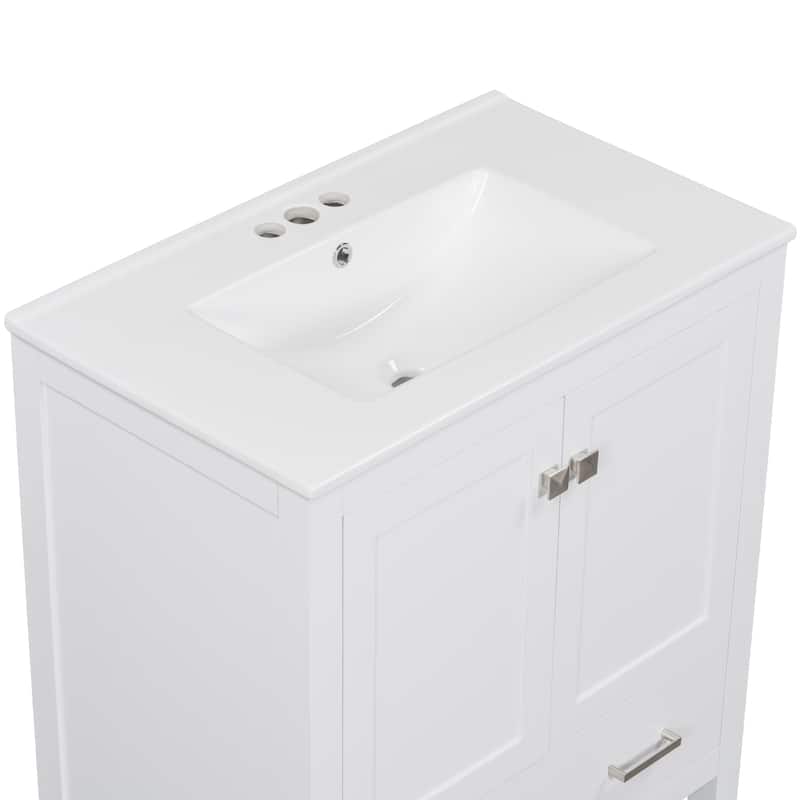 30" Bathroom Vanity with Single Sink Soft Closing 2 Doors and a Drawer