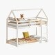 preview thumbnail 5 of 9, Twin over Twin Size Rubber Wood Floor Bunk Bed with ladder and Guardrails