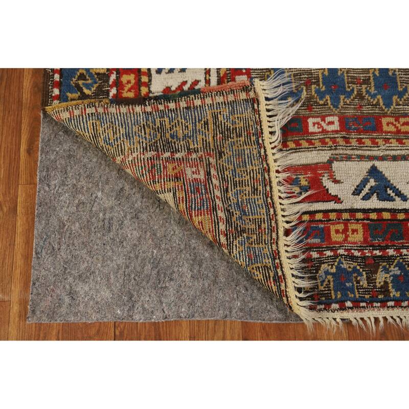 Hand Knotted Oriental 100% Wool Carpet Traditional Geometric Red Kazak Area Rug - 8' 0'' X 4' 9''