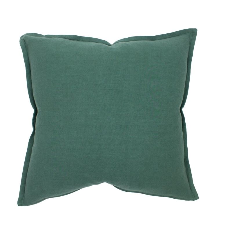 Jiti Indoor Farmhouse Country Solid Color Flange Edge Soft Washed & Dyed Linen Square Throw Pillows Cushion