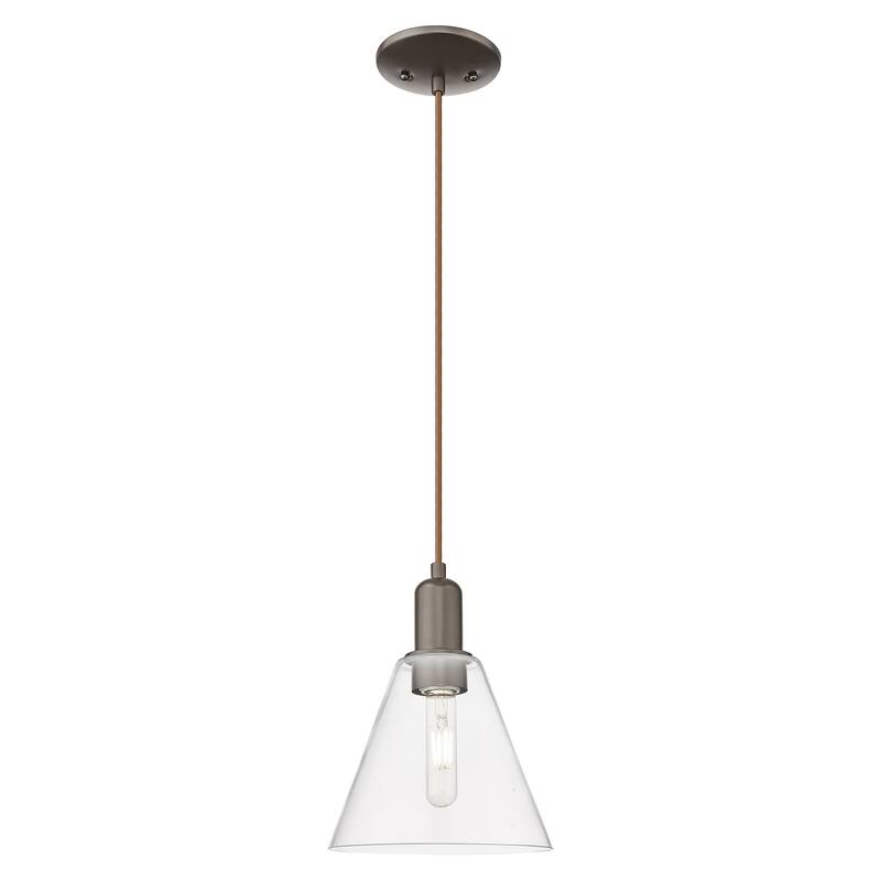 Innovations Lighting Endless Possibilities Arcadia - Berkshire Glass - 1 Light 8" Cord Hung Mini Pendant - Clear/Oil Rubbed Bronze