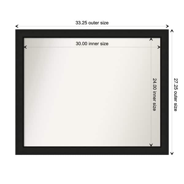 30.00 in. W x 22.00 in. H Framed Rectangular  Bathroom Vanity Mirror in Midnight Blue