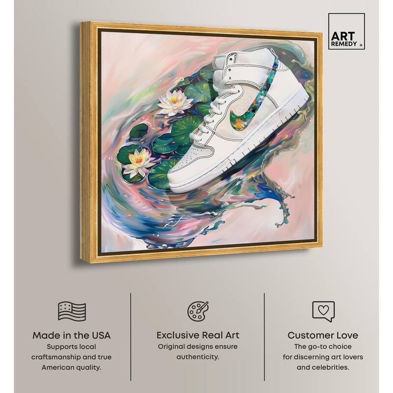 Lilypads Sneaker Splash Canvas by Art Remedy