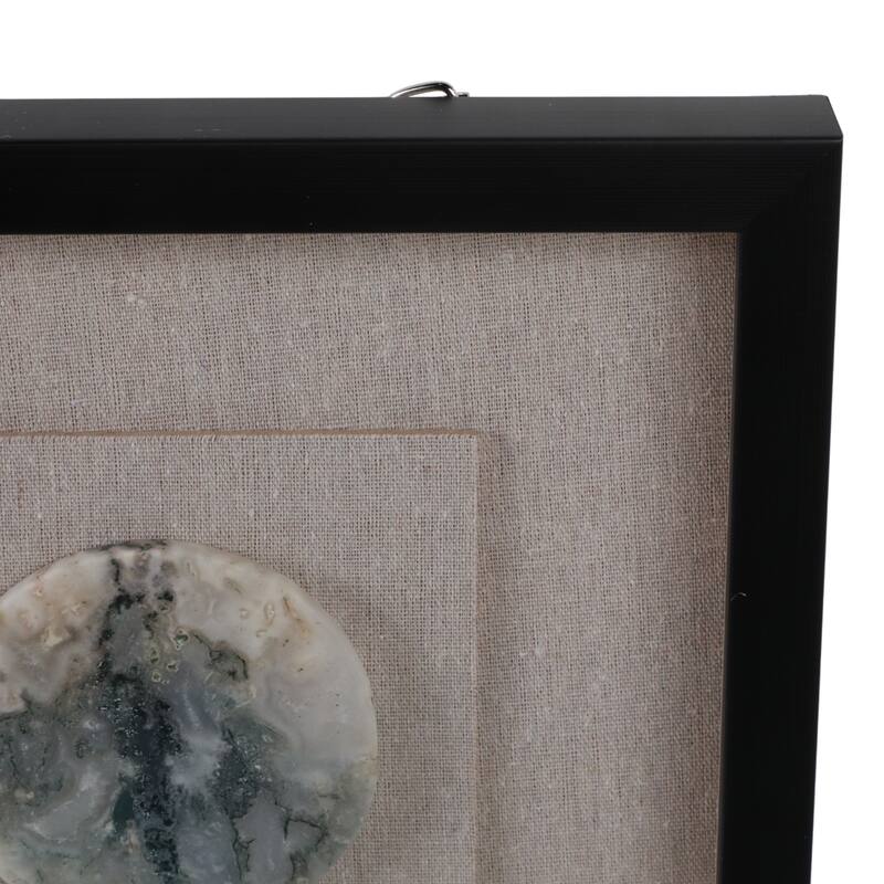 Stone Wall Decor Frame Three Circular Inlays Vertical - 28" Brown