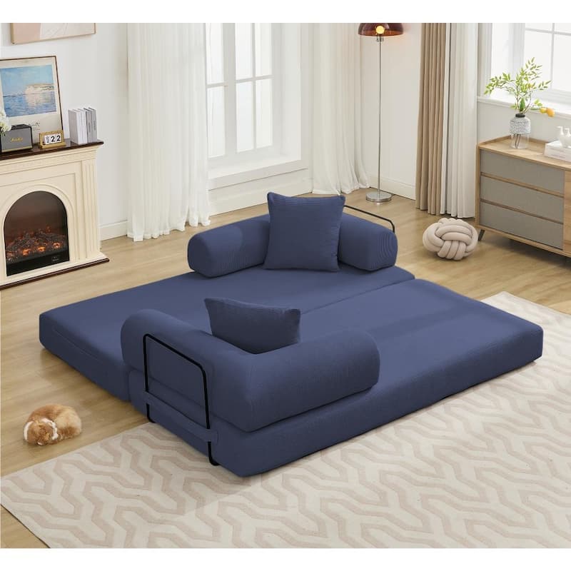 78.5" 4-in-1 Folding Convertible Out King Size Sleeper Sofa Bed