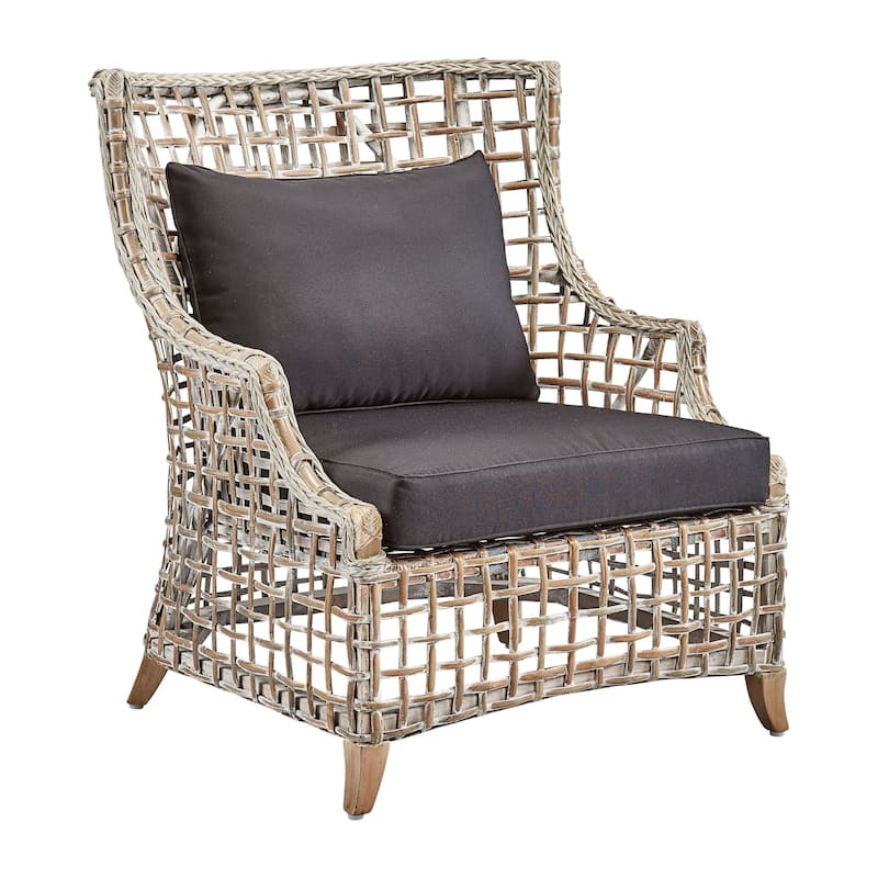 Cape Hatteras Woven Kubu Armchair with Linen Cushions