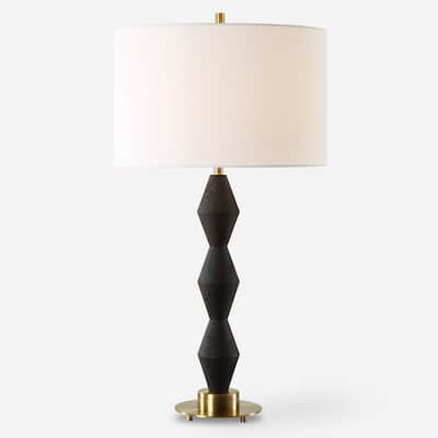 Uttermost Threefold Black Stone Table Lamp - 29.75'' H X 16'' W X 16'' D