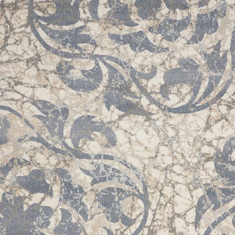 Power Loomed Distressed Floral Traditional Modern Stain Resistant Area Rug - 70' X '46' X '0.5