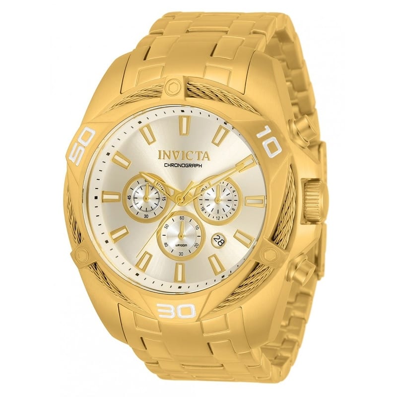 Invicta Men's 34123 Bolt Quartz Chronograph Gold Dial Watch - Silver