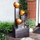 preview thumbnail 2 of 10, In-Outdoor Metal Water Fountain with LED Lights - Tiered Water Feature