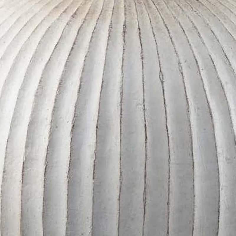 Gany Decorative Vase, Spherical Bottom, 22 Inch Weathered White Resin