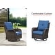preview thumbnail 8 of 11, Gymojoy Outdoor Rattan Wicker Swivel Chair with Cushion (Set of 2)