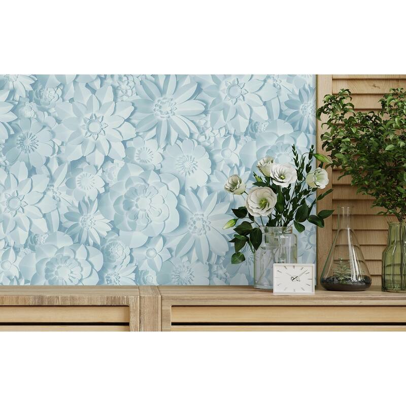 Fine Decor Dacre Light Blue Floral Wallpaper