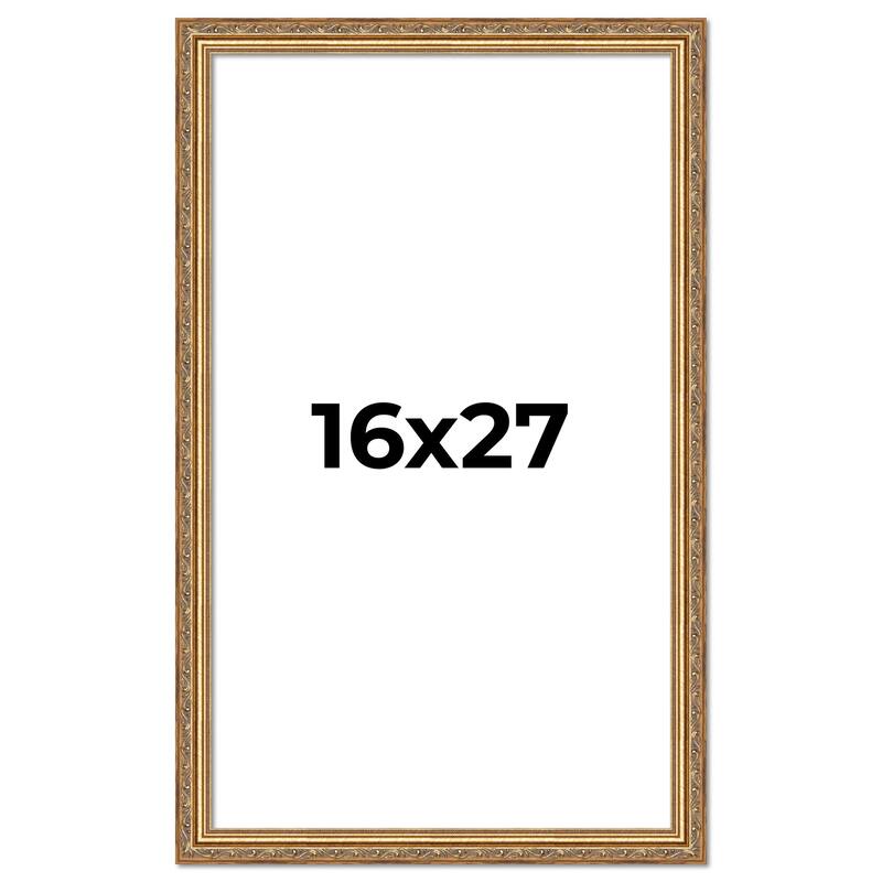 16x27 Frame Red Solid Wood Picture Frame Width 1.75 Inches | Interior Frame Depth 1 13/16 Inches