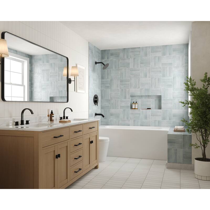 6" Dual-Function Tub and Shower Faucet Set, Modern Tub And Shower Trim Kit Valve Included